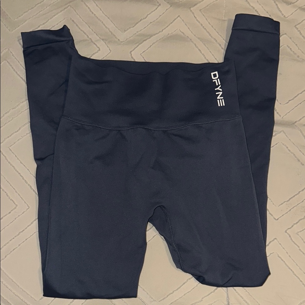 Gray Leggings Dfyne with High Waistband and Full Length